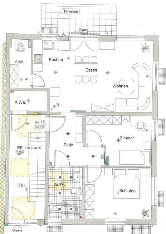 Pronájem bytu 3+1 90 m², Wiesenbach, Bádensko-Württembersko Pronájem bytu 3+1 90 m², Wiesenbach, Bádensko-Württembersko