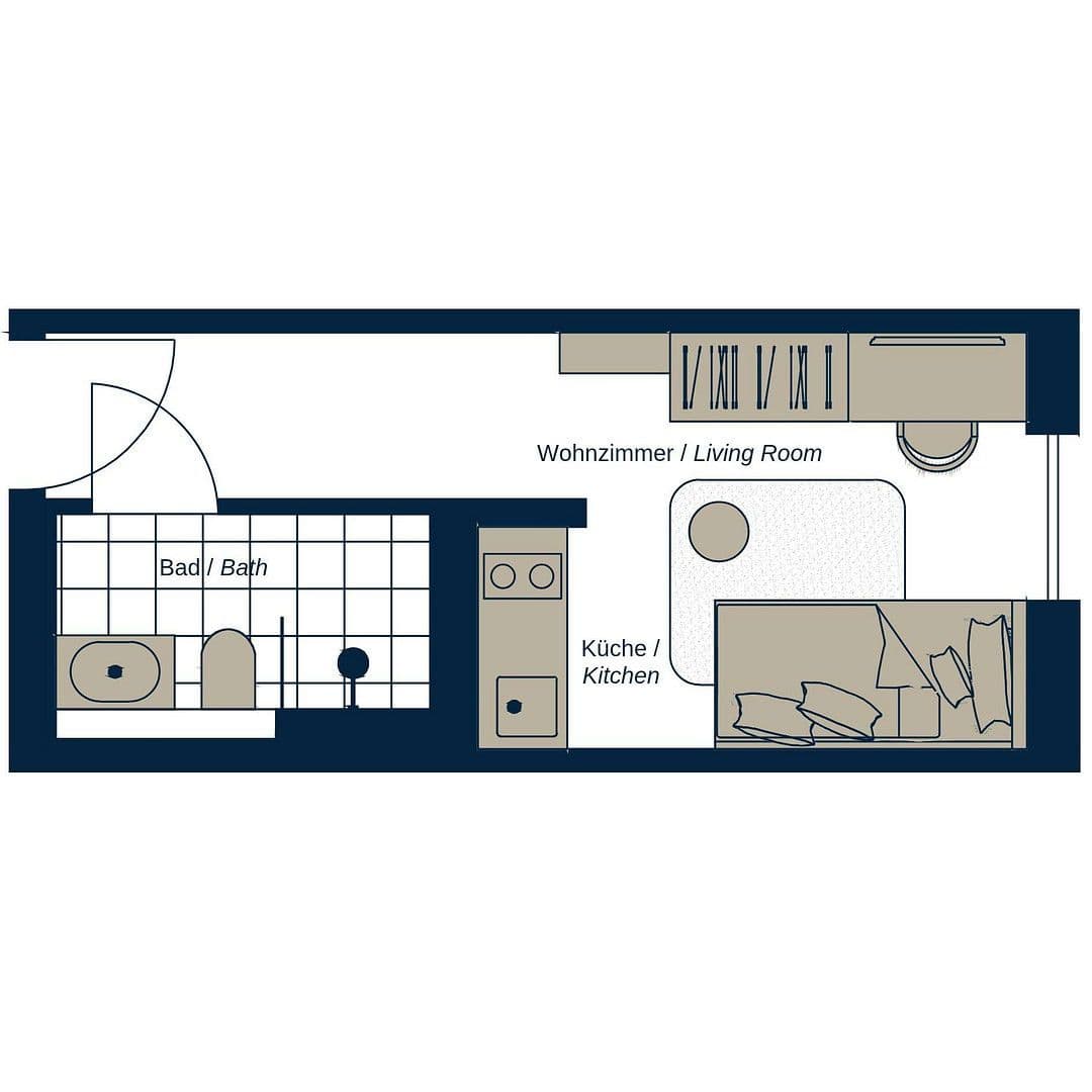 Pronájem bytu 1+1 20 m², Welserstraße 88, Nürnberg, Bavorsko Pronájem bytu 1+1 20 m², Welserstraße 88, Nürnberg, Bavorsko