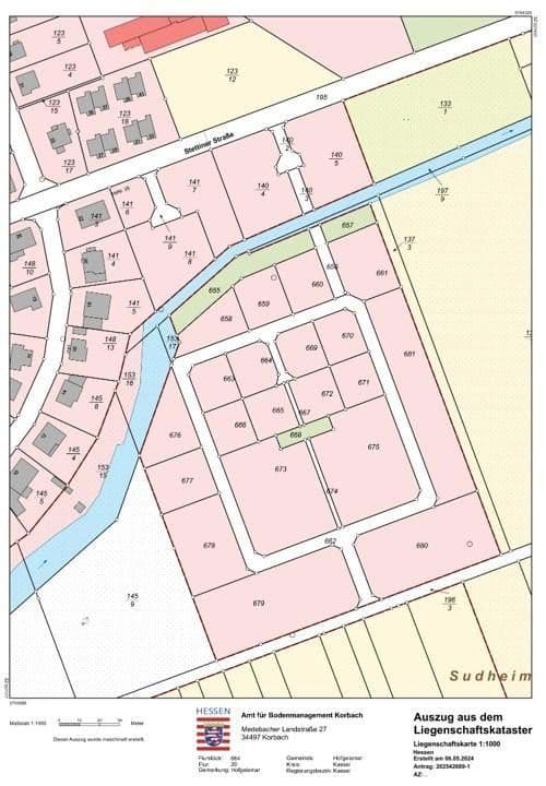 Prodej pozemku 496 m², Stettiner Straße 48, Hofgeismar, Hessen Prodej pozemku 496 m², Stettiner Straße 48, Hofgeismar, Hessen