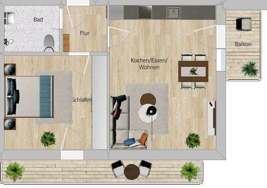 Pronájem bytu 2+1 55 m², Oberhofer Str. 4, Künzelsau, Bádensko-Württembersko Pronájem bytu 2+1 55 m², Oberhofer Str. 4, Künzelsau, Bádensko-Württembersko