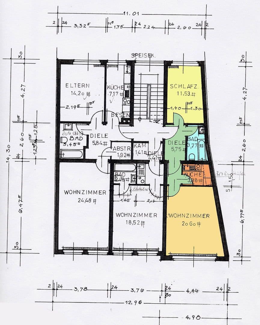 Pronájem bytu 2+1 45 m², Kompagniestraße 13, Flensburg, Šlesvicko-Holštýnsko Pronájem bytu 2+1 45 m², Kompagniestraße 13, Flensburg, Šlesvicko-Holštýnsko