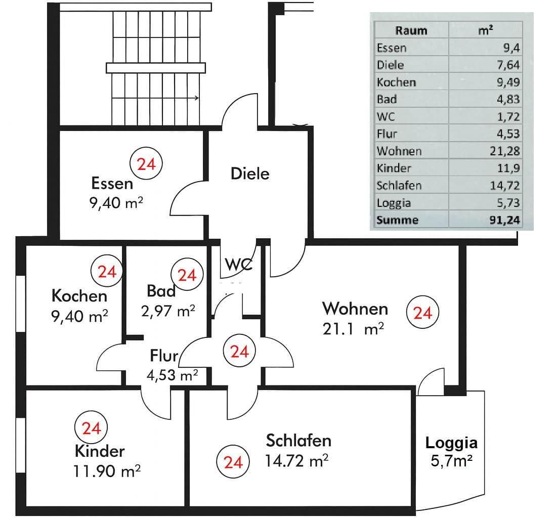 Pronájem bytu 4+1 91 m², Luisantring 45, Maintal, Hessen Pronájem bytu 4+1 91 m², Luisantring 45, Maintal, Hessen