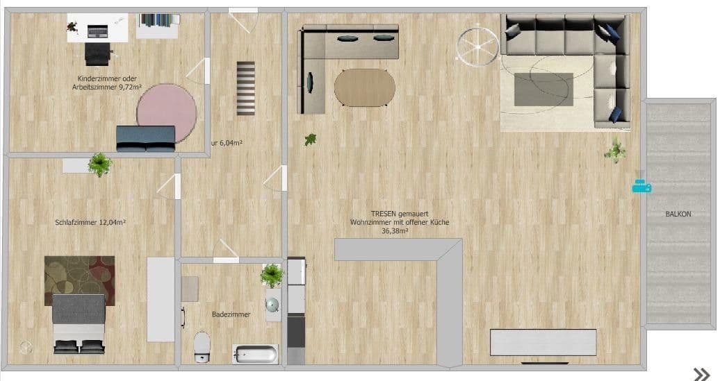 Prodej bytu 3+1 70 m², Straße Usti Nad Labem 179, Chemnitz, Sasko Prodej bytu 3+1 70 m², Straße Usti Nad Labem 179, Chemnitz, Sasko