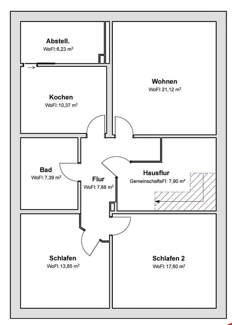 Pronájem bytu 3+kk 85 m², Salzgitter Thiede, Dolní Sasko Pronájem bytu 3+kk 85 m², Salzgitter Thiede, Dolní Sasko