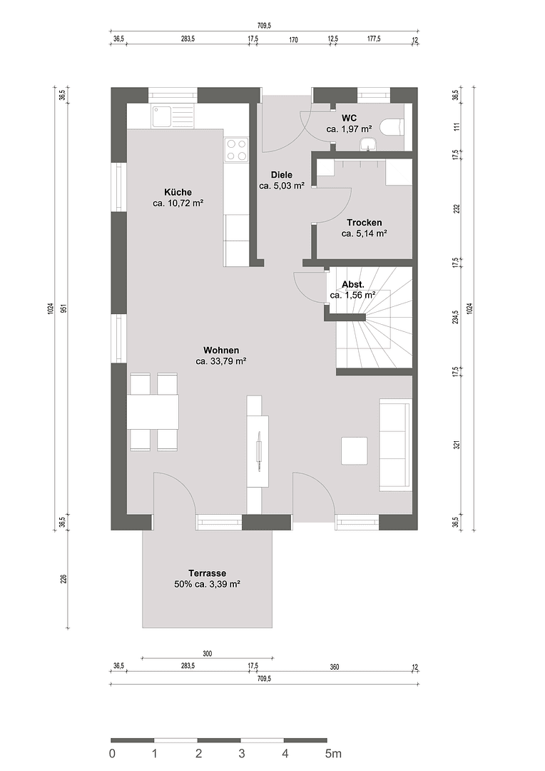 Pronájem domu 153 m², pozemek 381 m², Kirchdorfer Straße 58, Dettingen an der Iller, Bádensko-Württembersko Pronájem domu 153 m², pozemek 381 m², Kirchdorfer Straße 58, Dettingen an der Iller, Bádensko-Württembersko