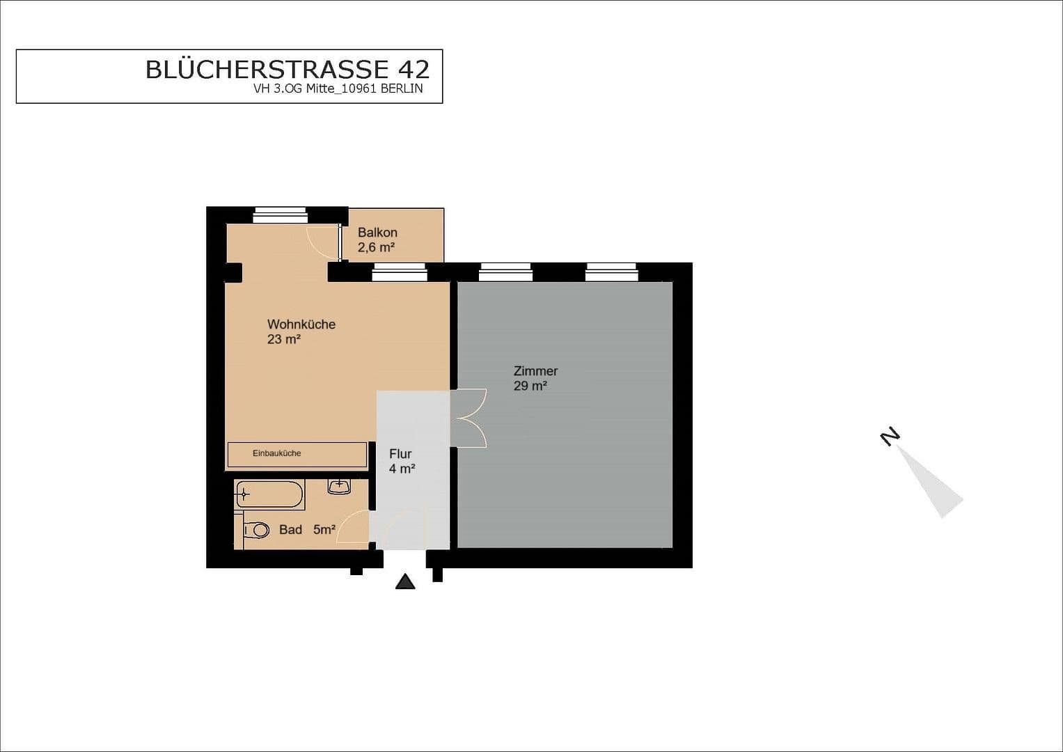 Pronájem bytu 2+1 60 m², Blücherstraße 42, Berlin, Berlín Pronájem bytu 2+1 60 m², Blücherstraße 42, Berlin, Berlín