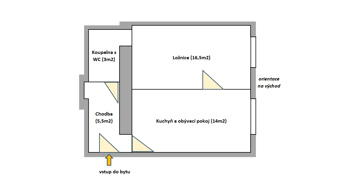 Pronájem bytu 2+kk 39 m², Za Poštou, Praha, Praha Pronájem bytu 2+kk 39 m², Za Poštou, Praha, Praha