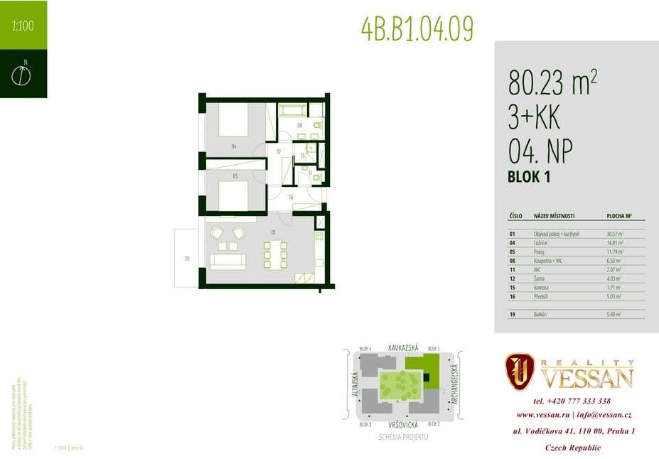 Pronájem bytu 3+kk 83 m², Archangelská, Praha, Praha Pronájem bytu 3+kk 83 m², Archangelská, Praha, Praha