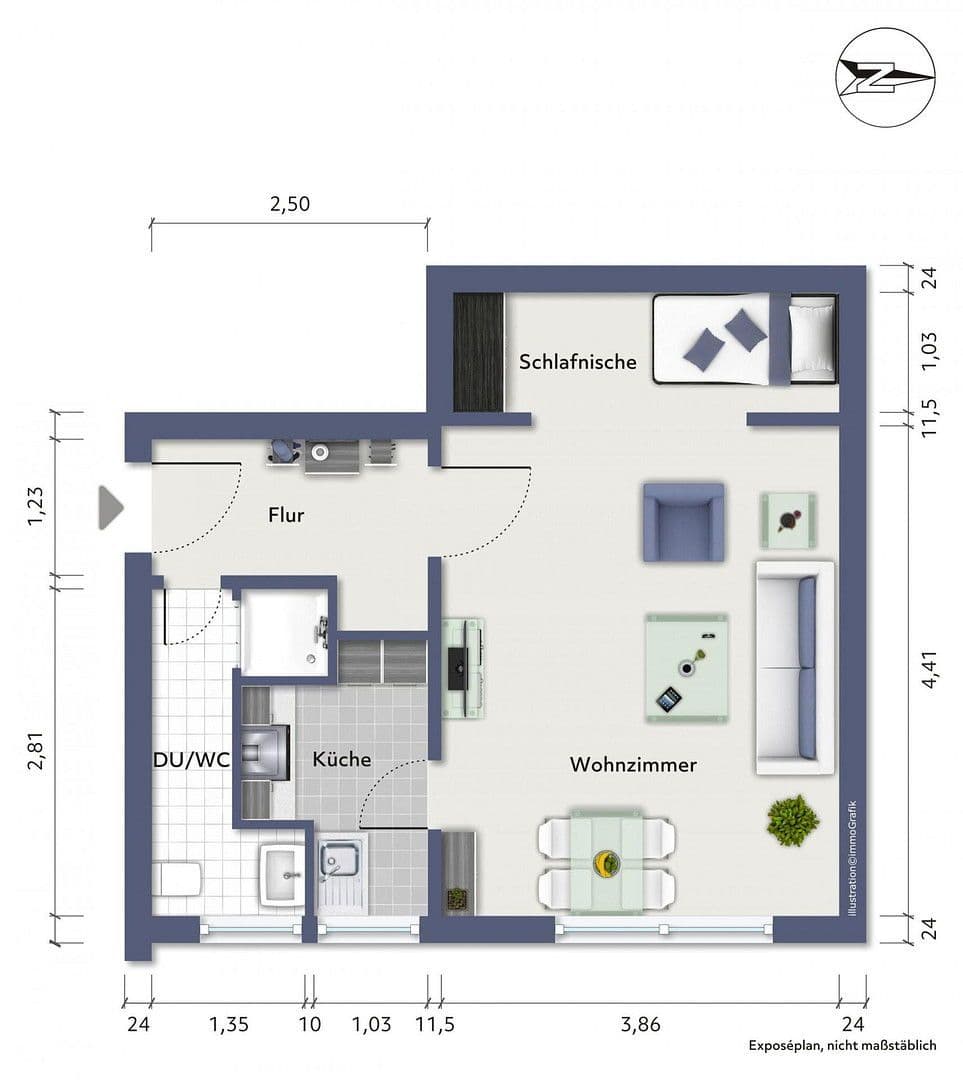 Pronájem bytu 1+kk 32 m², Postallee 27, Gladbeck, Severní Porýní-Vestfálsko Pronájem bytu 1+kk 32 m², Postallee 27, Gladbeck, Severní Porýní-Vestfálsko