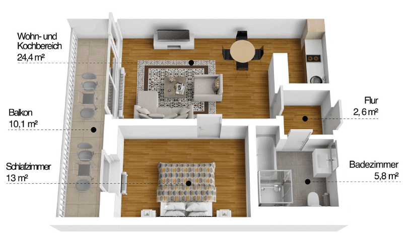 Pronájem bytu 2+1 50 m², Robert-Schumann-Weg 10, Paderborn, Severní Porýní-Vestfálsko Pronájem bytu 2+1 50 m², Robert-Schumann-Weg 10, Paderborn, Severní Porýní-Vestfálsko