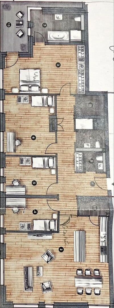 Prodej bytu 5+kk 182 m², Metrostraße 15, Düsseldorf, Severní Porýní-Vestfálsko Prodej bytu 5+kk 182 m², Metrostraße 15, Düsseldorf, Severní Porýní-Vestfálsko