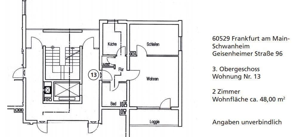 Prodej bytu 2+1 48 m², Geisenheimer Straße 96, Frankfurt, Hessen Prodej bytu 2+1 48 m², Geisenheimer Straße 96, Frankfurt, Hessen