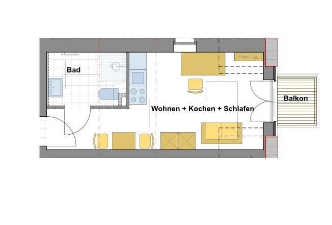 Pronájem bytu 1+1 25 m², Münster, Severní Porýní-Vestfálsko Pronájem bytu 1+1 25 m², Münster, Severní Porýní-Vestfálsko
