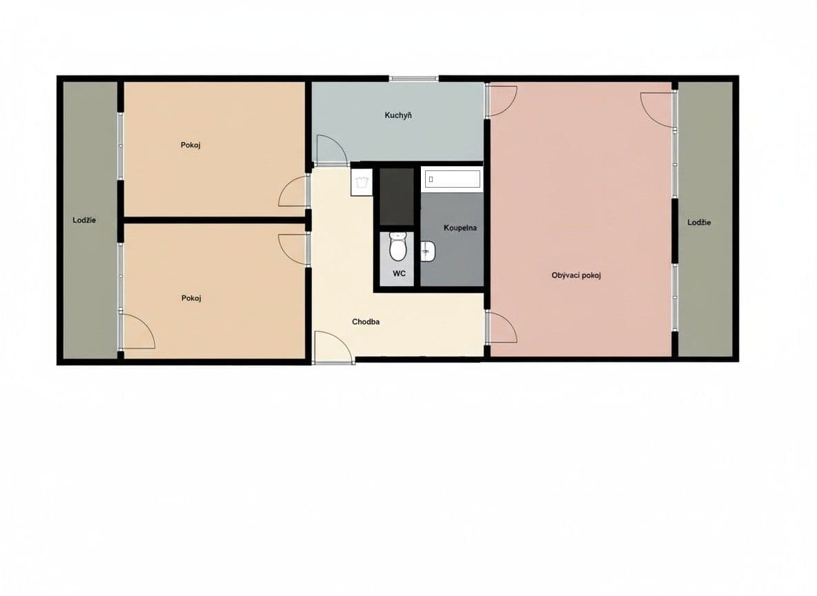 Pronájem bytu 3+1 74 m², Kunešova, Praha, Praha Pronájem bytu 3+1 74 m², Kunešova, Praha, Praha