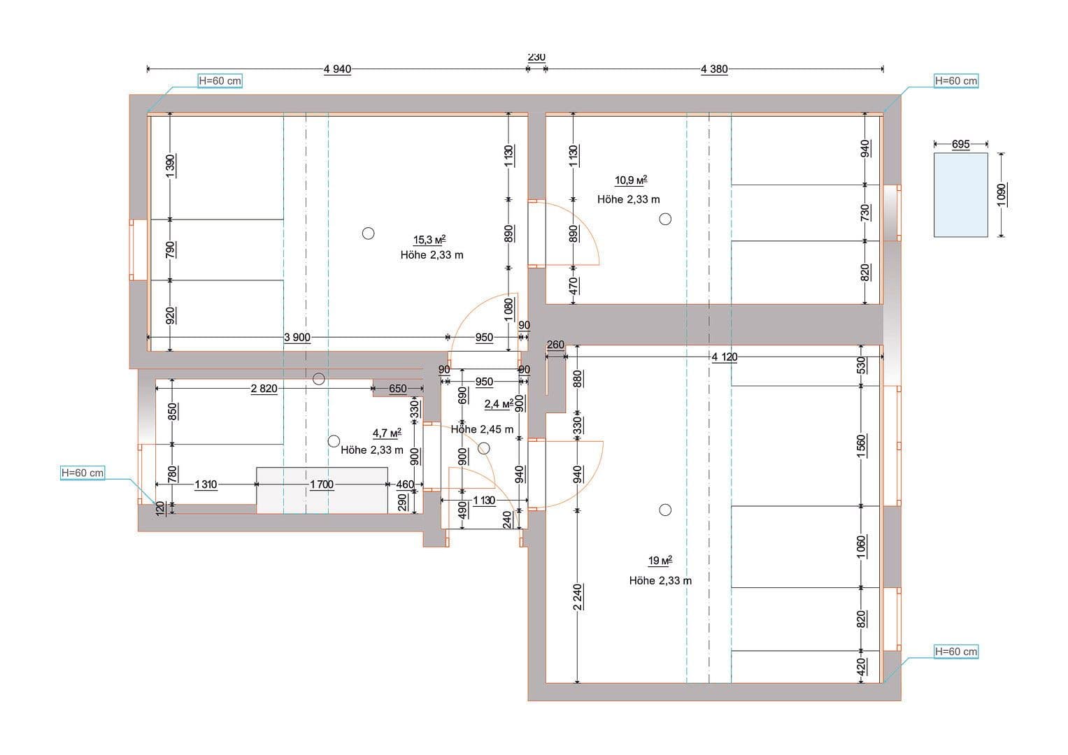 Pronájem bytu 2+1 50 m², Würzburger Straße 42, Fürth, Bavorsko Pronájem bytu 2+1 50 m², Würzburger Straße 42, Fürth, Bavorsko