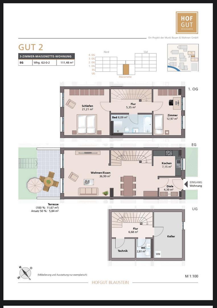 Pronájem bytu 3+kk 112 m², Blaustein, Bádensko-Württembersko Pronájem bytu 3+kk 112 m², Blaustein, Bádensko-Württembersko