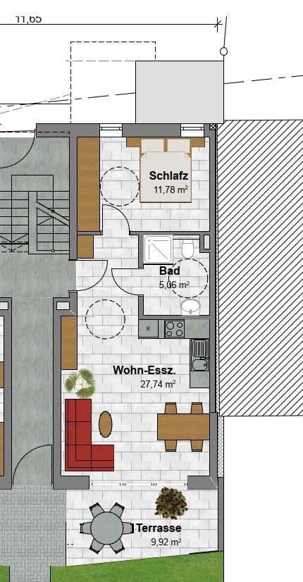 Pronájem bytu 2+1 49 m², Kirchheim unter Teck, Bádensko-Württembersko Pronájem bytu 2+1 49 m², Kirchheim unter Teck, Bádensko-Württembersko