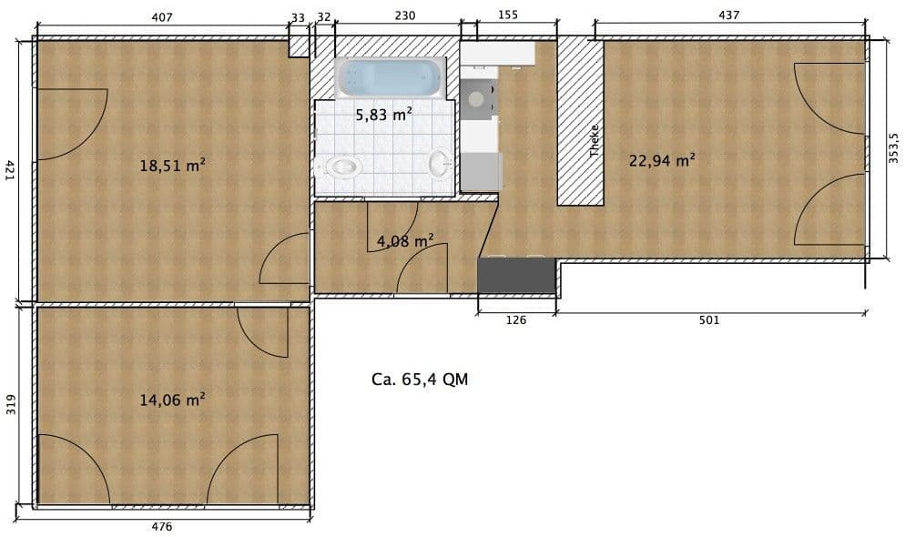 Pronájem bytu 2+kk 65 m², Korbmacherstr. 1, Wesel, Severní Porýní-Vestfálsko Pronájem bytu 2+kk 65 m², Korbmacherstr. 1, Wesel, Severní Porýní-Vestfálsko