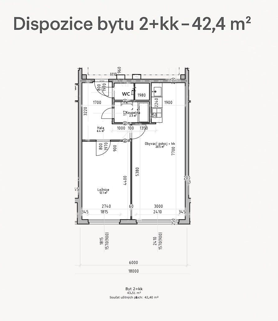 Pronájem bytu 2+kk 43 m², Vašátkova, Praha, Praha Pronájem bytu 2+kk 43 m², Vašátkova, Praha, Praha