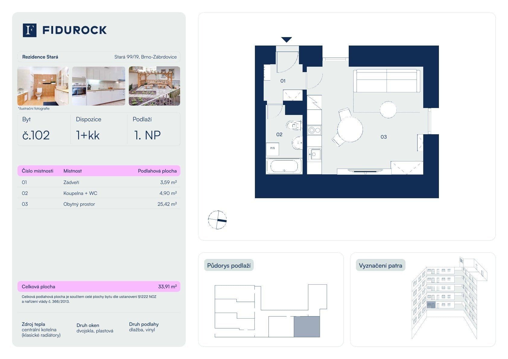 Prodej bytu 1+kk 35 m², Stará, Brno, Jihomoravský kraj Prodej bytu 1+kk 35 m², Stará, Brno, Jihomoravský kraj