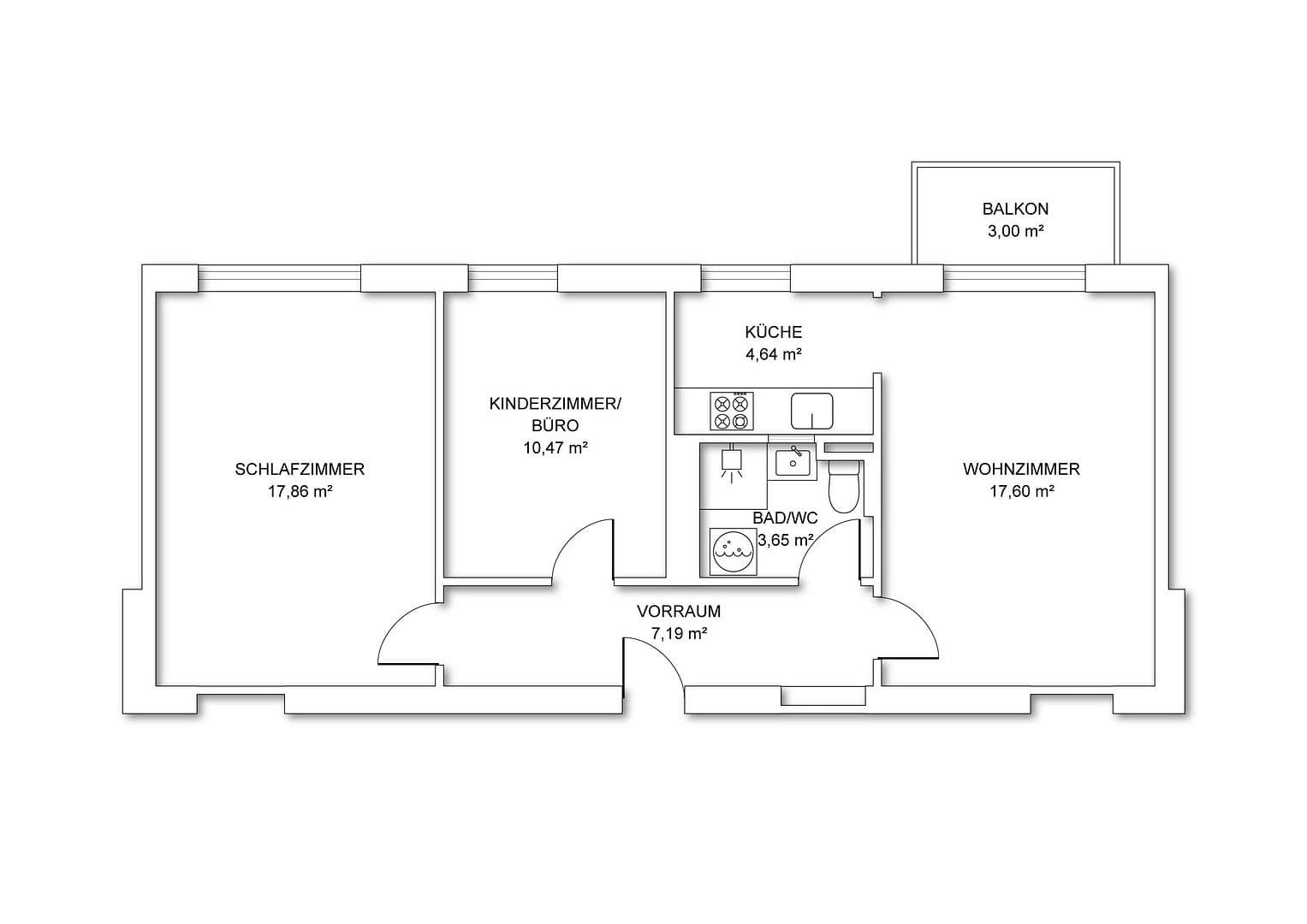 Prodej bytu 3+1 62 m², Mauthausnerstraße 30, Enns, Horní Rakousko Prodej bytu 3+1 62 m², Mauthausnerstraße 30, Enns, Horní Rakousko