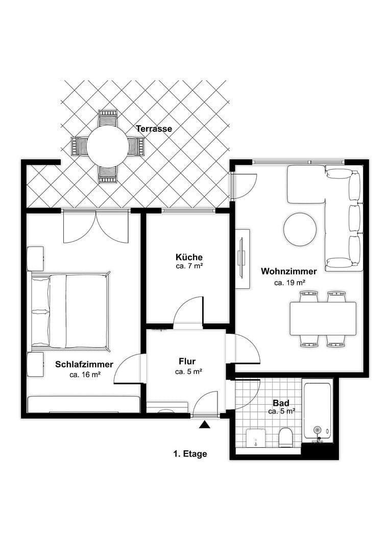 Prodej bytu 2+1 56 m², Dettenhausen, Bádensko-Württembersko Prodej bytu 2+1 56 m², Dettenhausen, Bádensko-Württembersko