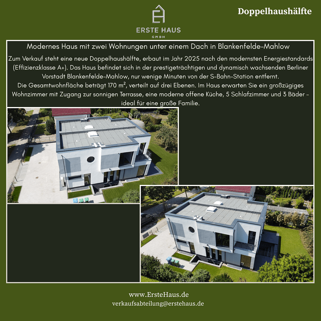 Prodej domu 170 m², pozemek 508 m², Rembrandtstraße 67, Blankenfelde-Mahlow, Braniborsko Prodej domu 170 m², pozemek 508 m², Rembrandtstraße 67, Blankenfelde-Mahlow, Braniborsko