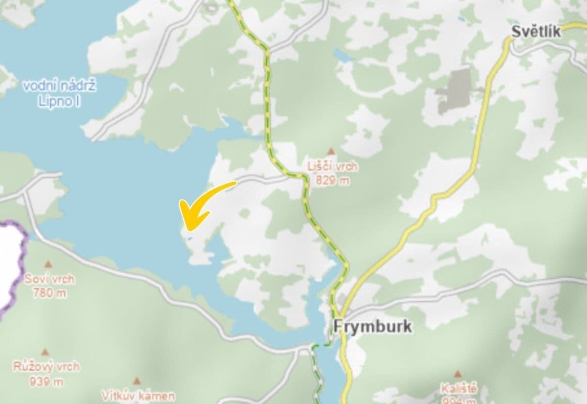 Prodej pozemku 497 m², Frymburk, Jihočeský kraj Prodej pozemku 497 m², Frymburk, Jihočeský kraj