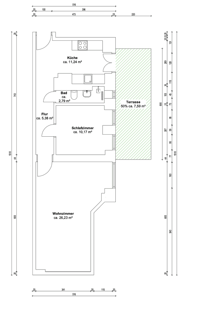 Prodej bytu 2+1 64 m², Brauhofstraße 16, Berlin, Berlín Prodej bytu 2+1 64 m², Brauhofstraße 16, Berlin, Berlín