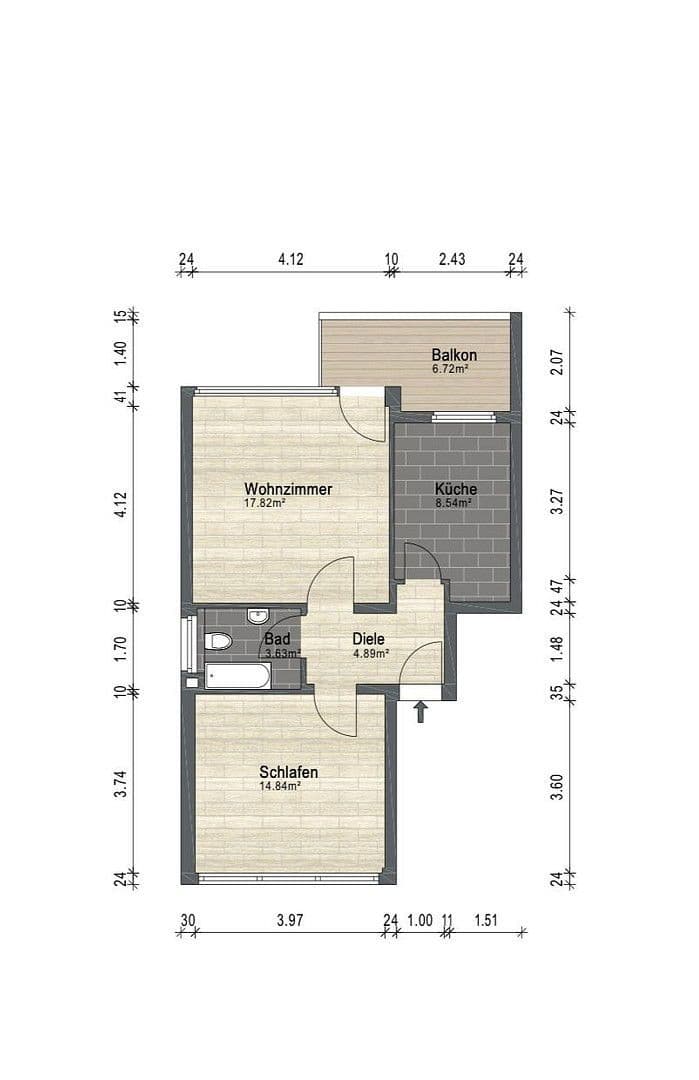 Prodej bytu 2+kk 53 m², Mülheim an der Ruhr, Severní Porýní-Vestfálsko Prodej bytu 2+kk 53 m², Mülheim an der Ruhr, Severní Porýní-Vestfálsko