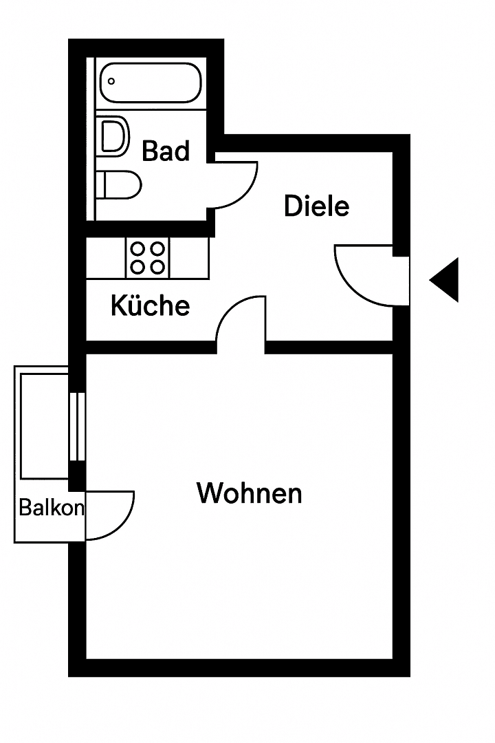 Pronájem bytu 1+1 33 m², Schleißheimer Str. 442, München, Bavorsko Pronájem bytu 1+1 33 m², Schleißheimer Str. 442, München, Bavorsko