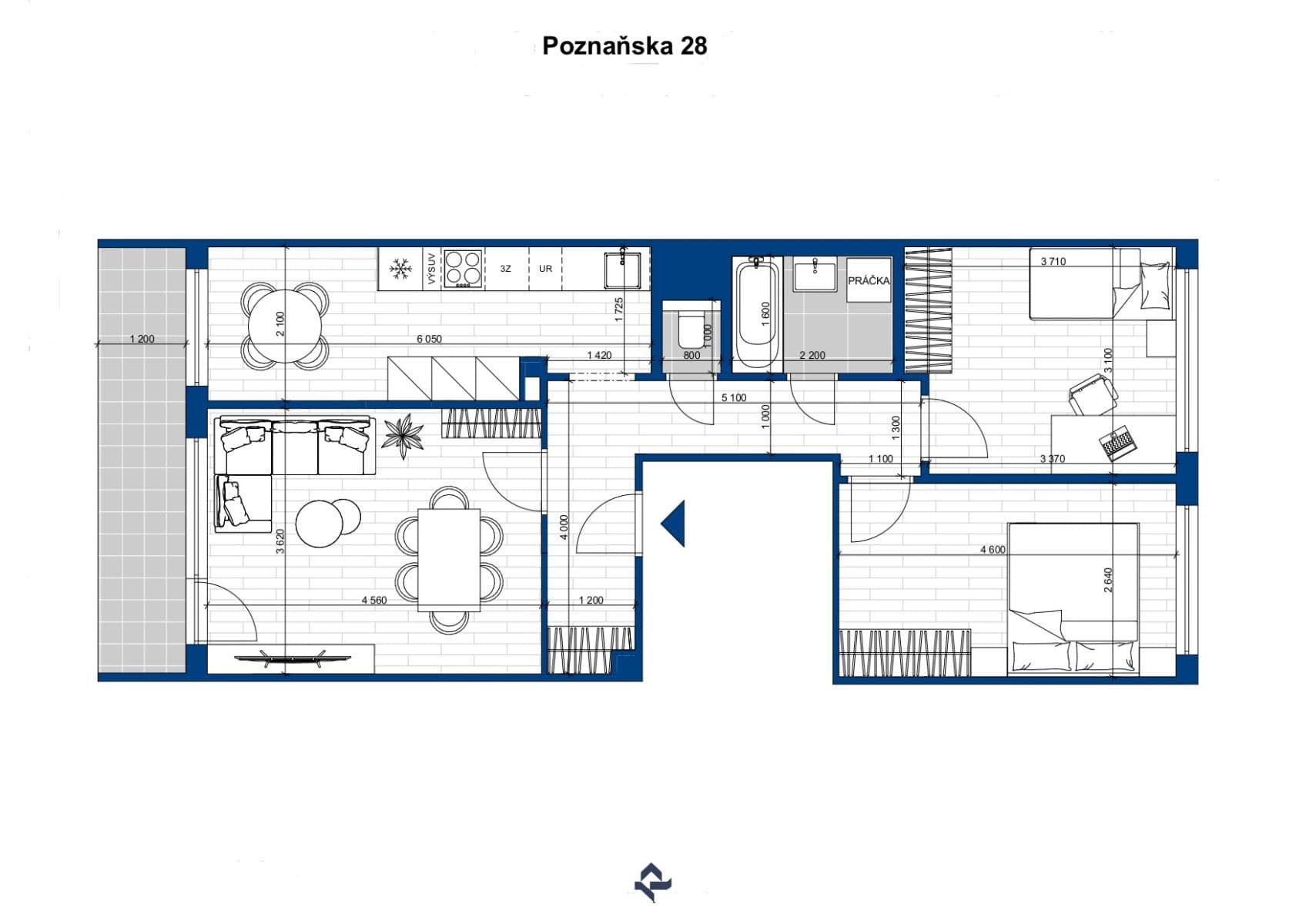 Prodej bytu 3+1 72 m², Poznaňská, Praha, Praha Prodej bytu 3+1 72 m², Poznaňská, Praha, Praha