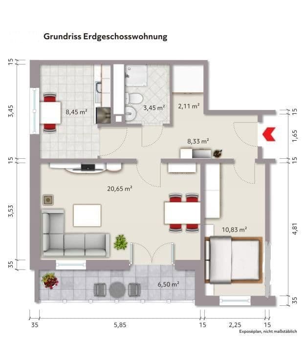 Pronájem bytu 2+1 58 m², Cottbus, Braniborsko Pronájem bytu 2+1 58 m², Cottbus, Braniborsko