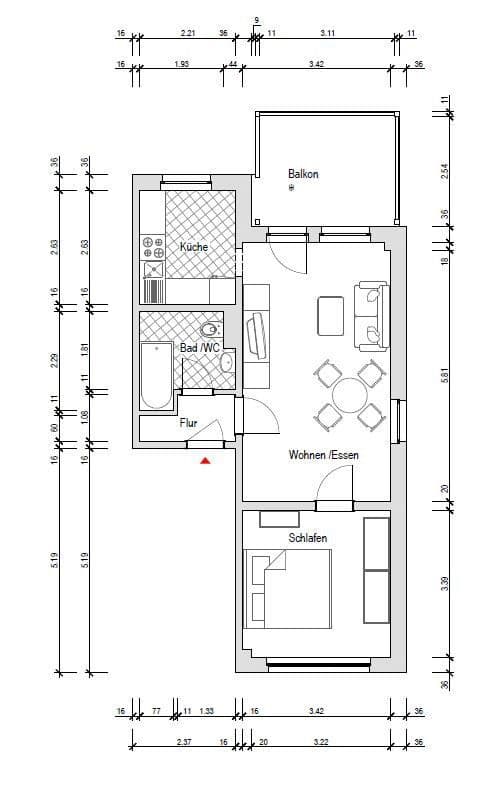 Pronájem bytu 2+1 48 m², Steinwiese 82, Chemnitz, Sasko Pronájem bytu 2+1 48 m², Steinwiese 82, Chemnitz, Sasko