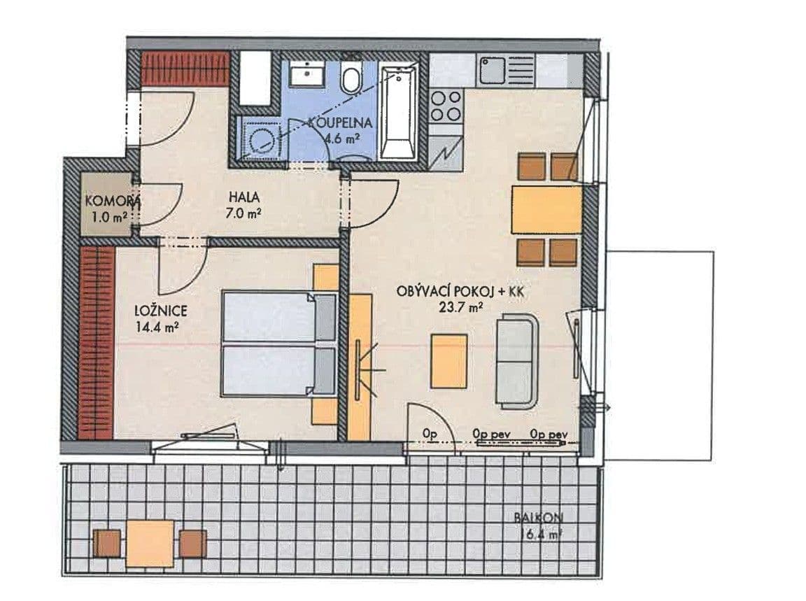 Pronájem bytu 2+kk 52 m², Čakovická, Praha, Praha Pronájem bytu 2+kk 52 m², Čakovická, Praha, Praha