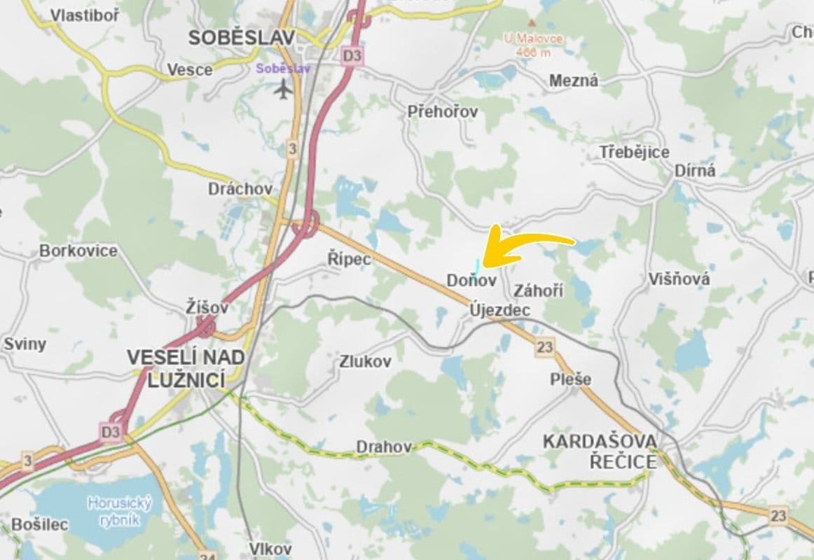 Prodej pozemku 812 m², Doňov, Jihočeský kraj Prodej pozemku 812 m², Doňov, Jihočeský kraj