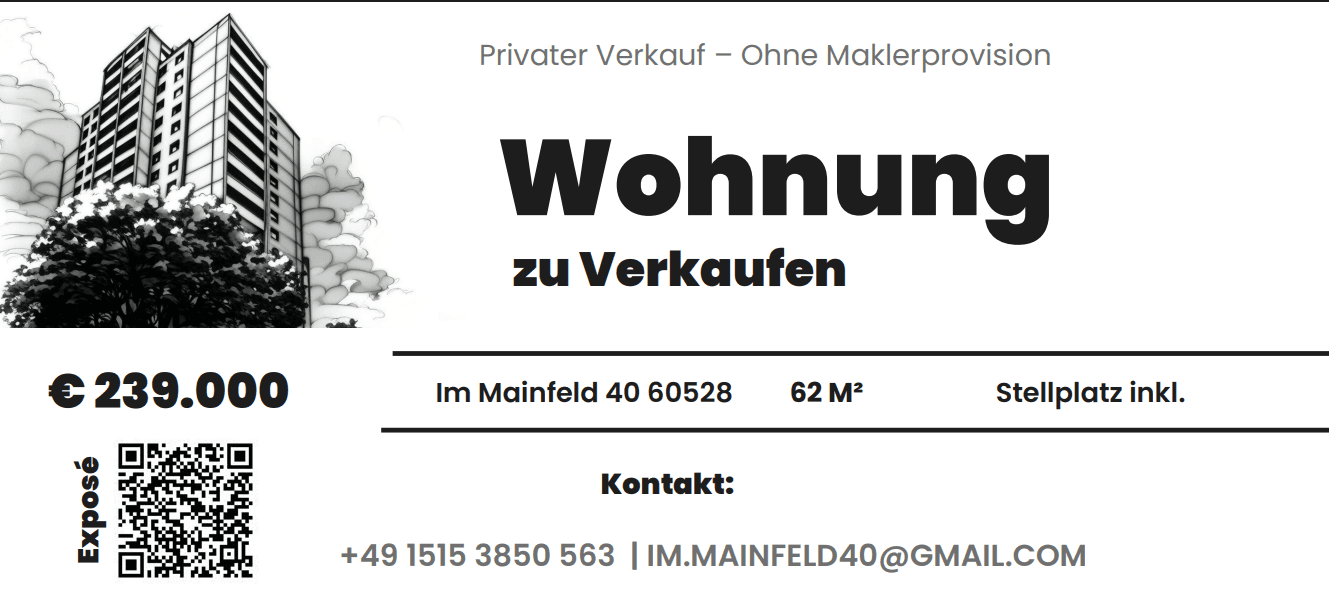 Prodej bytu 2+kk 63 m², Im Mainfeld 40, Frankfurt am Main, Hessen Prodej bytu 2+kk 63 m², Im Mainfeld 40, Frankfurt am Main, Hessen