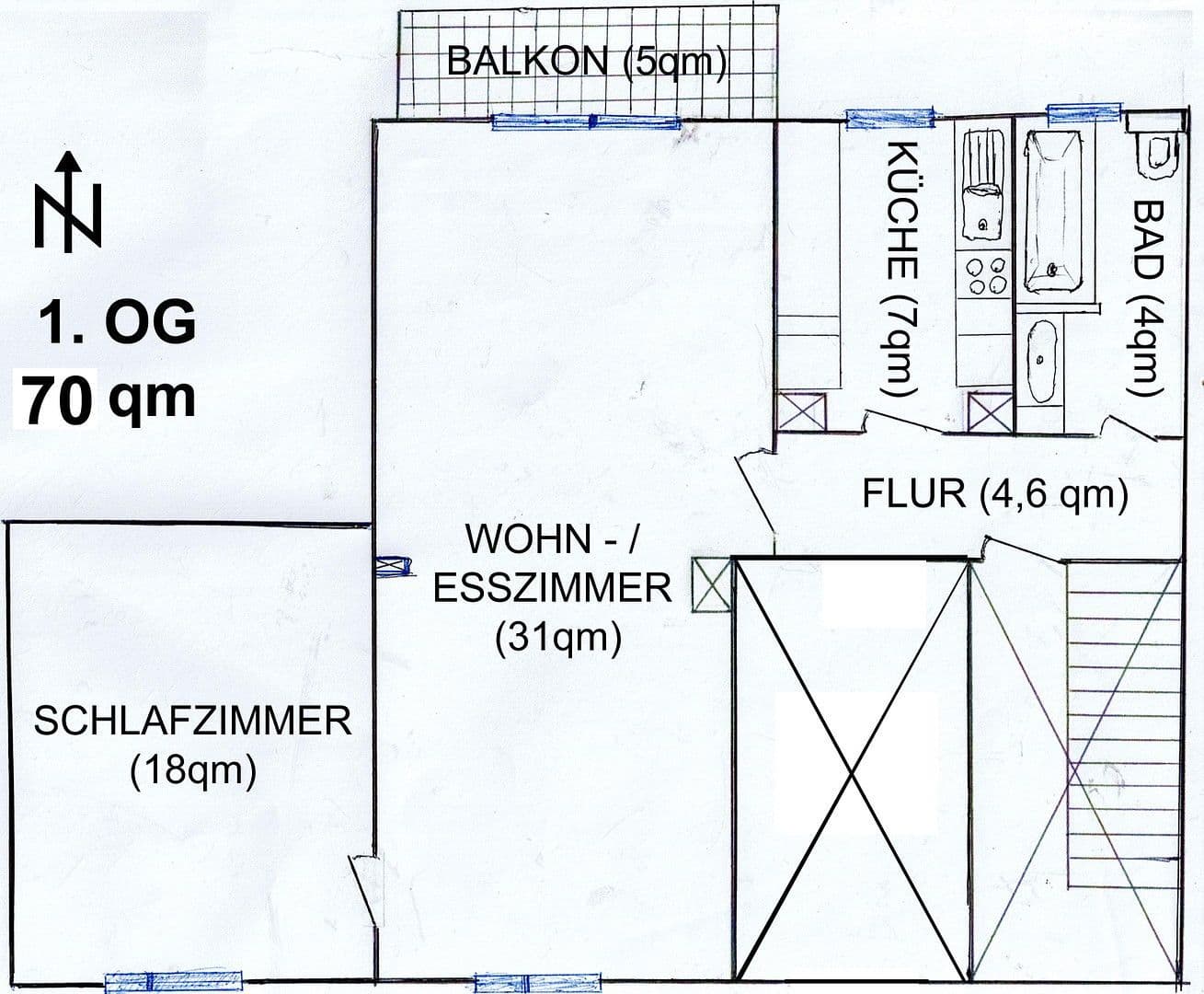 Pronájem bytu 2+1 70 m², Leverkusen, Severní Porýní-Vestfálsko Pronájem bytu 2+1 70 m², Leverkusen, Severní Porýní-Vestfálsko