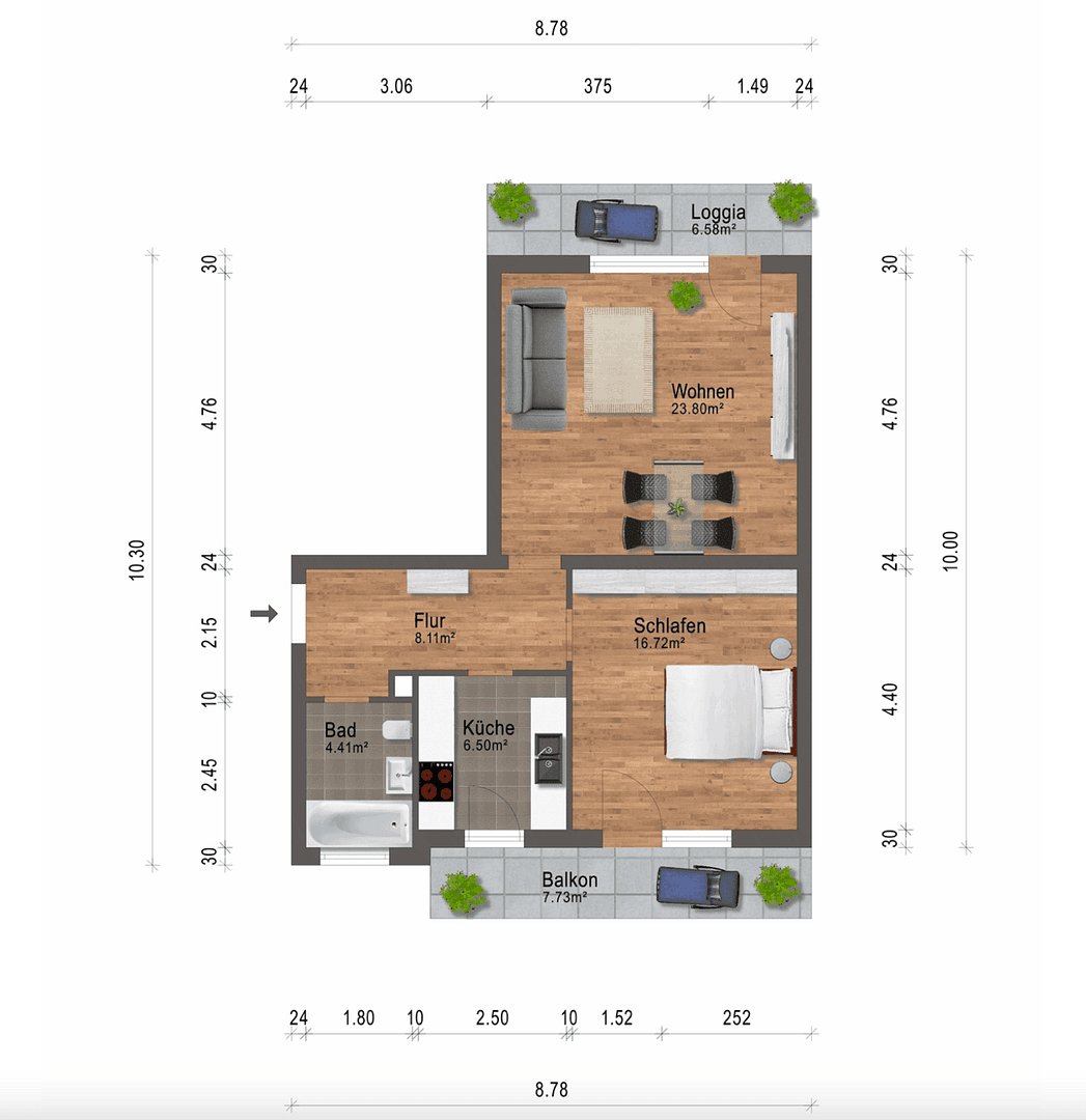 Pronájem bytu 2+1 61 m², Weinbergstraße 20, Baden-Baden, Bádensko-Württembersko Pronájem bytu 2+1 61 m², Weinbergstraße 20, Baden-Baden, Bádensko-Württembersko