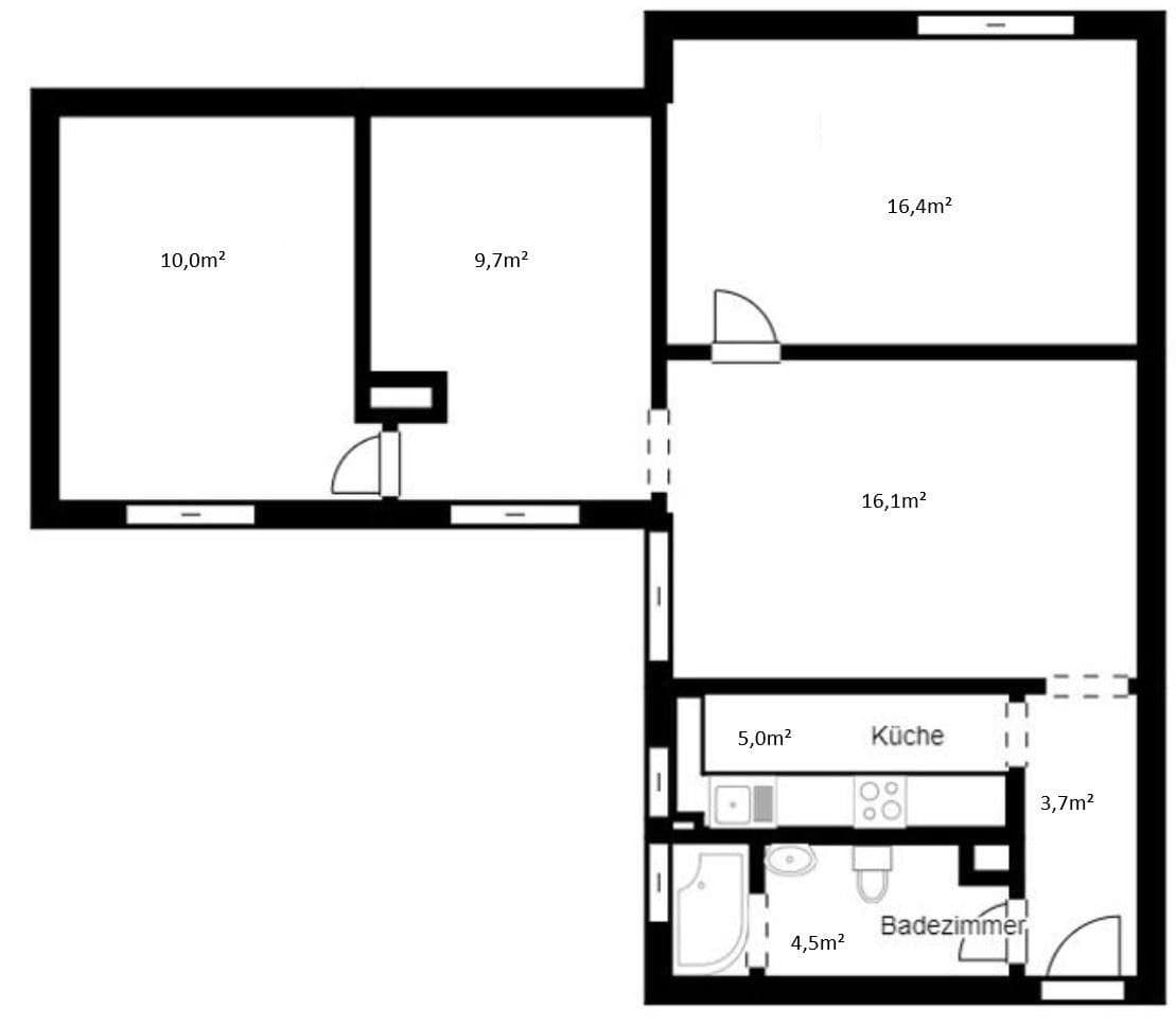 Pronájem bytu 4+1 68 m², Schützenstr. 75, Remscheid, Severní Porýní-Vestfálsko Pronájem bytu 4+1 68 m², Schützenstr. 75, Remscheid, Severní Porýní-Vestfálsko