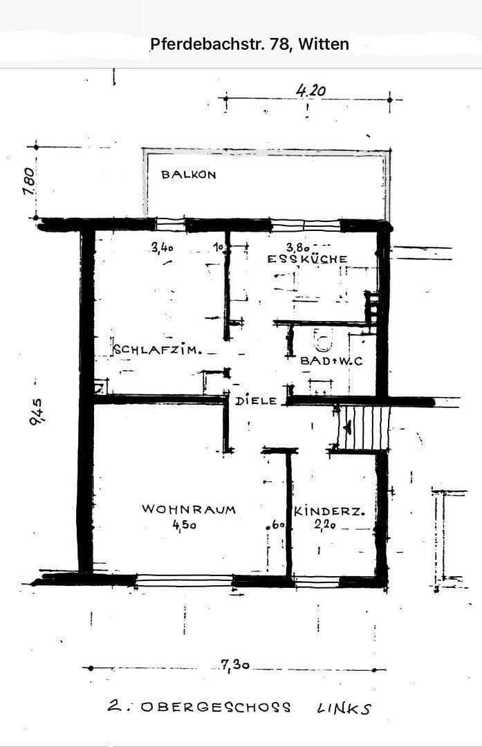 Pronájem bytu 3+1 65 m², Pferdebachstr. 78, Witten, Severní Porýní-Vestfálsko Pronájem bytu 3+1 65 m², Pferdebachstr. 78, Witten, Severní Porýní-Vestfálsko