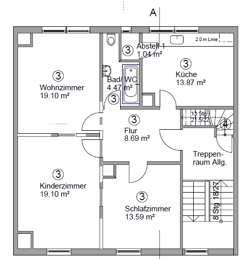 Pronájem bytu 3+1 28 m², Hermannstraße 6, Offenburg, Bádensko-Württembersko Pronájem bytu 3+1 28 m², Hermannstraße 6, Offenburg, Bádensko-Württembersko