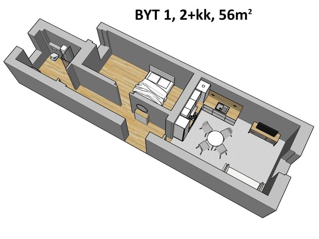 Pronájem bytu 2+kk 56 m², Koperníkova, Plzeň, Plzeňský kraj Pronájem bytu 2+kk 56 m², Koperníkova, Plzeň, Plzeňský kraj