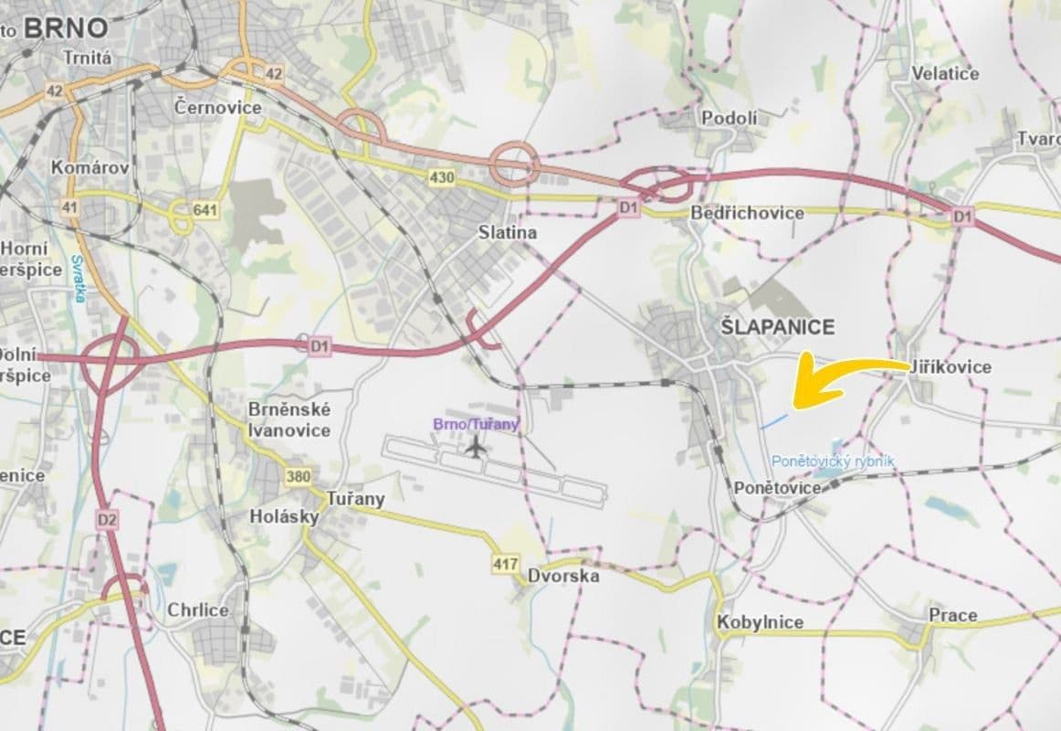 Prodej pozemku 4.384 m², Šlapanice, Jihomoravský kraj Prodej pozemku 4.384 m², Šlapanice, Jihomoravský kraj