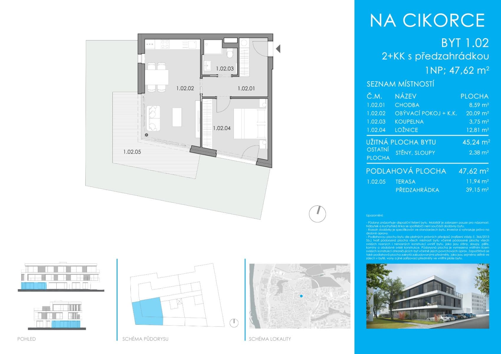 Prodej bytu 2+kk 47 m², Na Cikorce, Praha, Praha Prodej bytu 2+kk 47 m², Na Cikorce, Praha, Praha