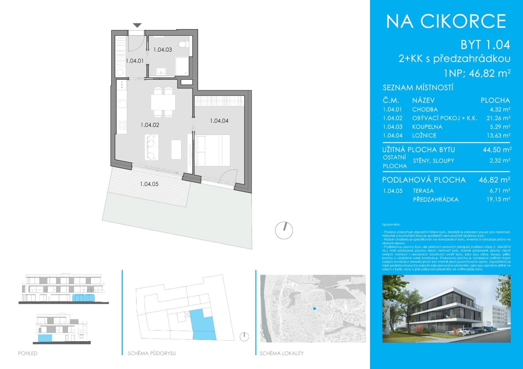 Prodej bytu 2+kk 47 m², Na Cikorce, Praha, Praha Prodej bytu 2+kk 47 m², Na Cikorce, Praha, Praha