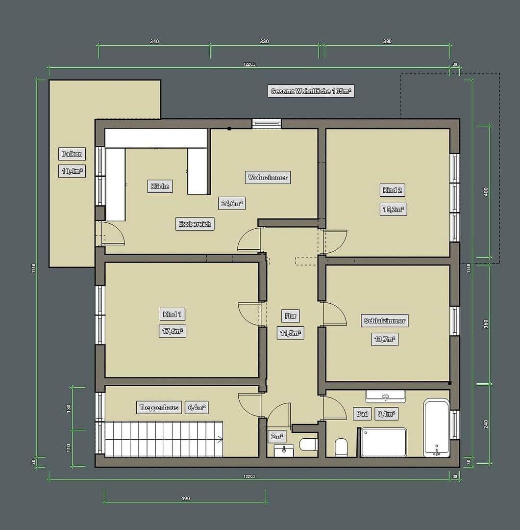 Pronájem bytu 4+1 105 m², Philippsburg, Bádensko-Württembersko Pronájem bytu 4+1 105 m², Philippsburg, Bádensko-Württembersko