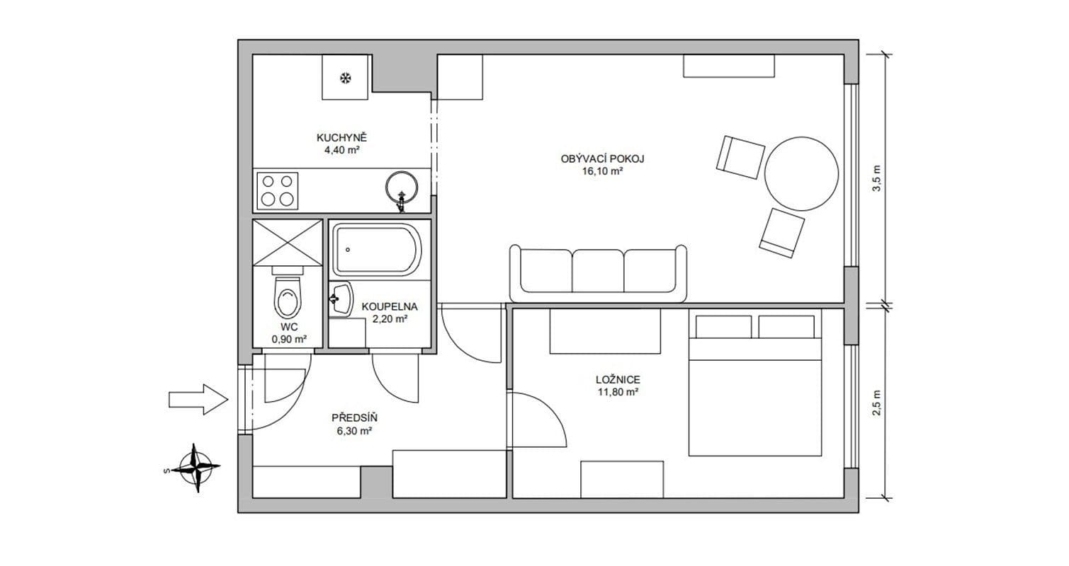 Pronájem bytu 2+kk 43 m², Podjavorinské, Praha, Praha Pronájem bytu 2+kk 43 m², Podjavorinské, Praha, Praha