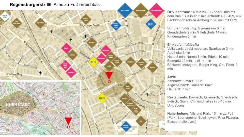 Pronájem bytu 3+1 78 m², Regensburger Str. 66a, Amberg, Bavorsko Pronájem bytu 3+1 78 m², Regensburger Str. 66a, Amberg, Bavorsko