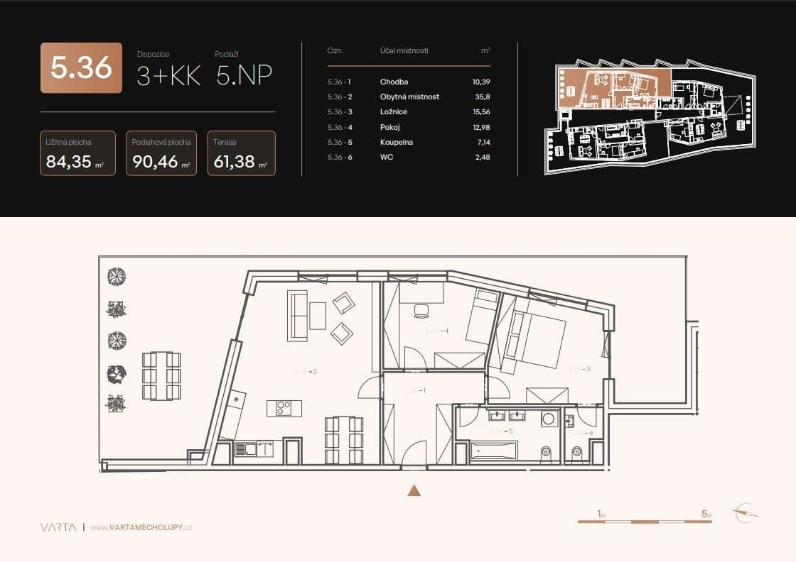 Prodej bytu 3+kk 90 m², Milánská, Praha, Praha Prodej bytu 3+kk 90 m², Milánská, Praha, Praha